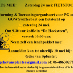 Fietstocht zaterdag 24 mei